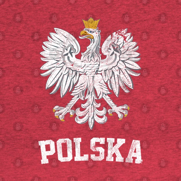 Polska Eagle - Faded Style Vintage Look Design by DrumRollDesigns